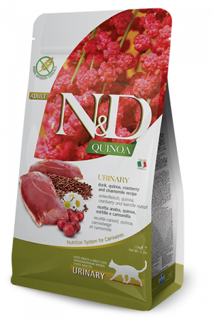 FARMINA N&D NATURAL & DELICIOUS Cat Grain Free Quinoa, Duck & Cranberry Urinary  1,5kg
